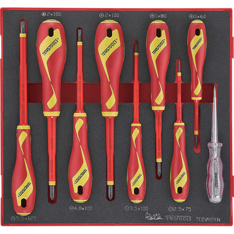 9Pc Mega Drive 1000V Vde Screwdriver Set