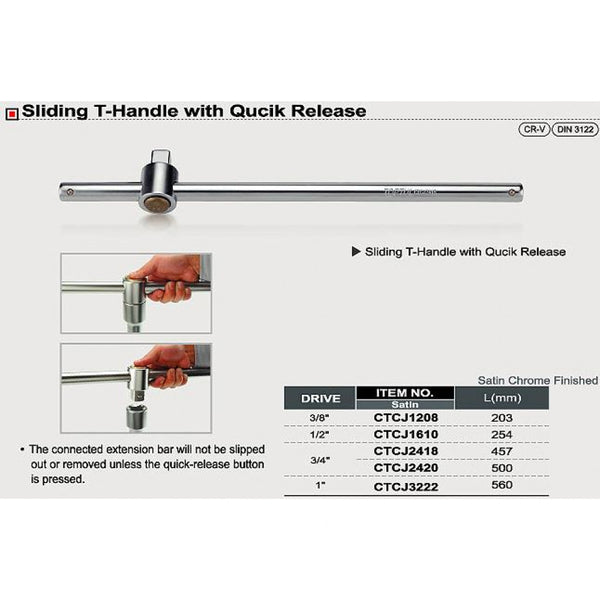 Sliding T QR 3/4" x 508mm Toptul  CTCJ2420