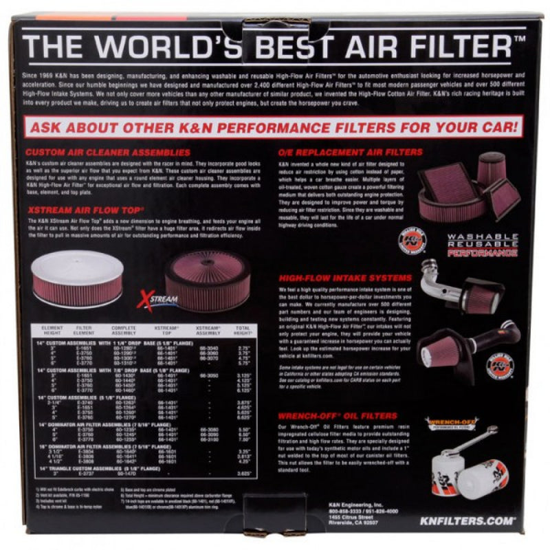 K&N X-Stream Air Cleaner 14X3"