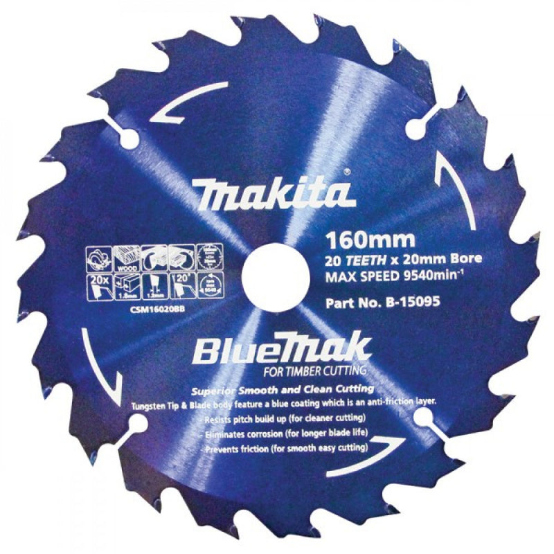 Makita Circular Blade Wood 165mm 24T 20mm Bore