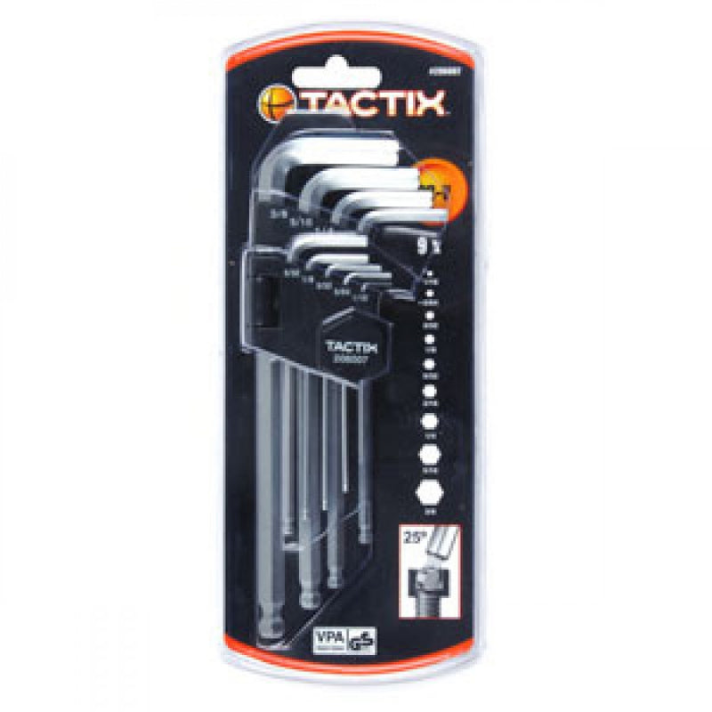 Tactix - 9Pc Hex Key Ball Point End Set-Sae