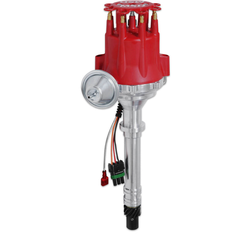 MSD Distributor Chev SB - Ready To Run - Red/Cap Each