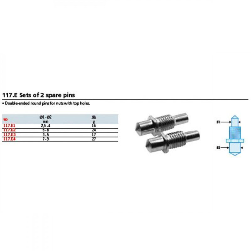 PIN Wrench Face Spare Pins Facom 117.E1  2-Pins ROUND