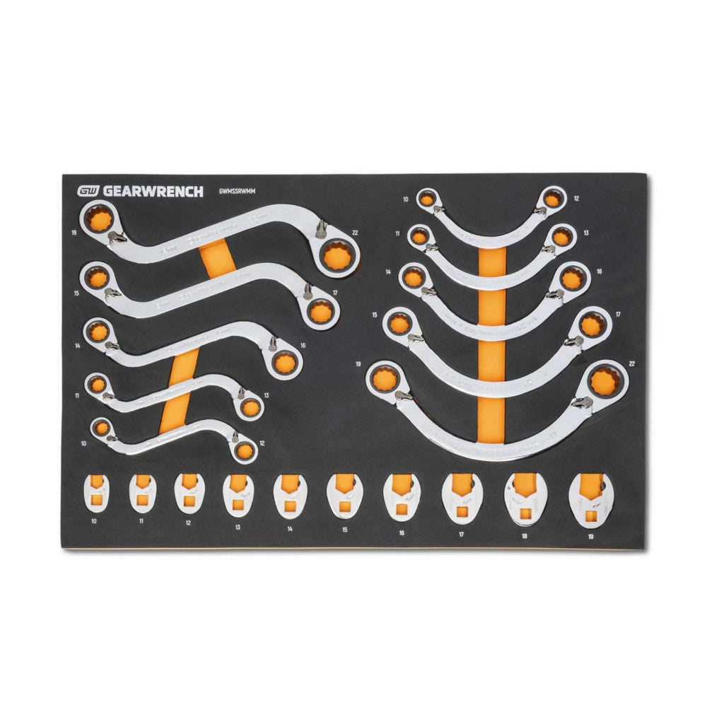 GearWrench 20Pc Specialty Ratcheting Metric Wrench Set In EVA Tray