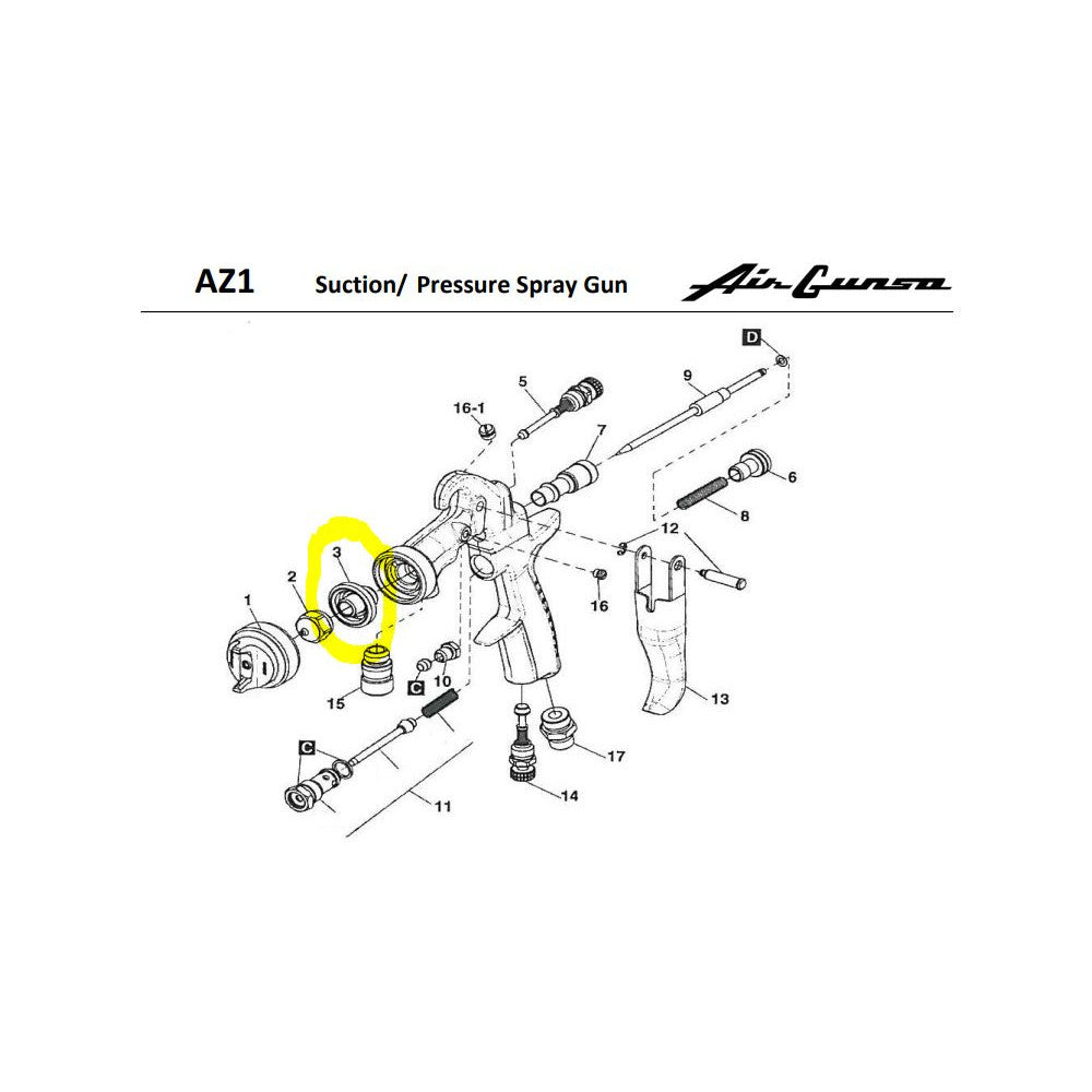 Iwata Az1 Hte2 Nozzle Holder