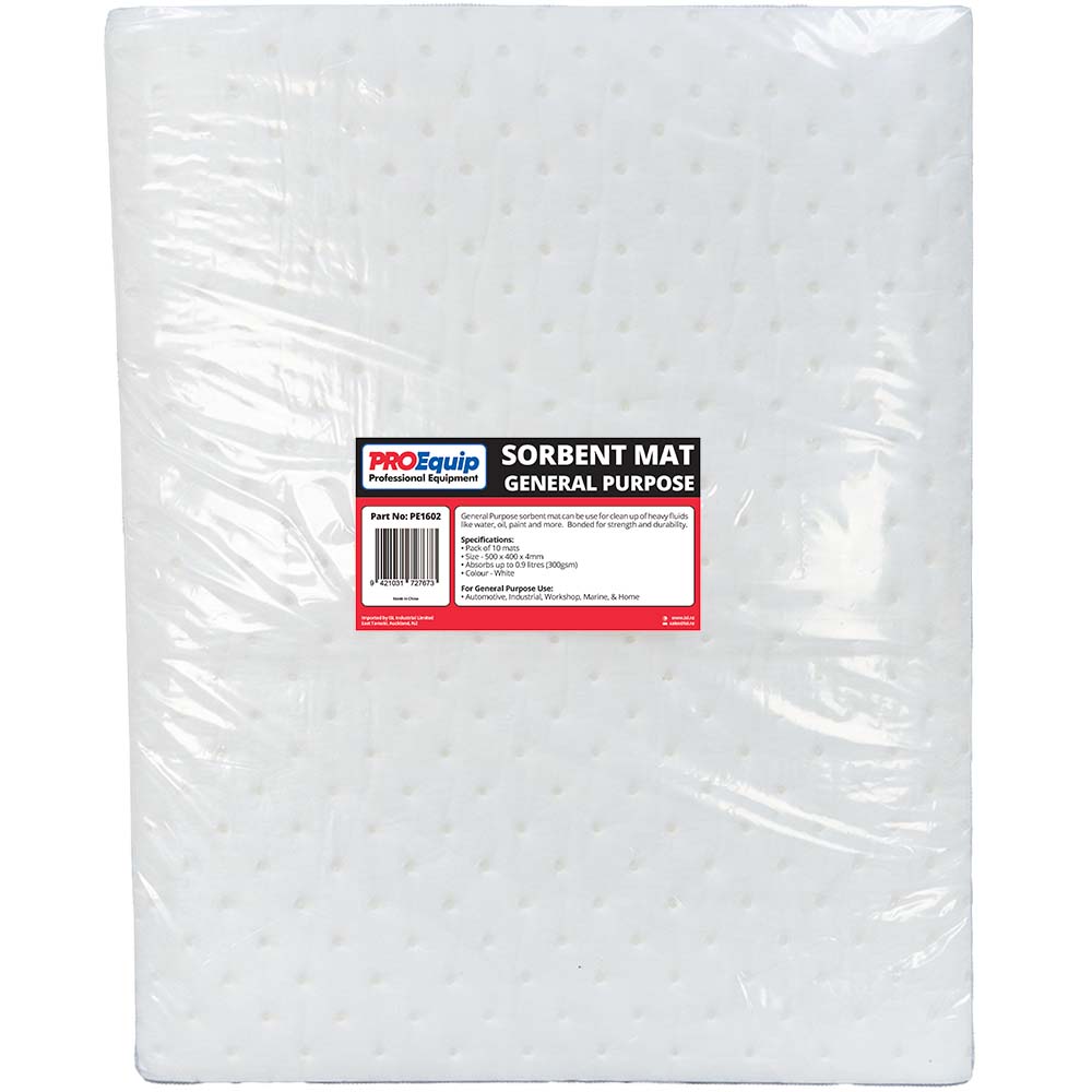 Proequip Absorbent Mat - 500 x 400 x 4mm - Oil (White)