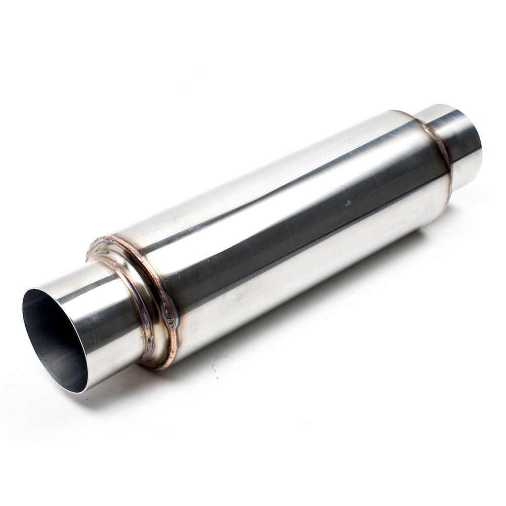 2.5" Inlet/Out 10" Body Resonator Stainless Wool Packed (304 Stainless)