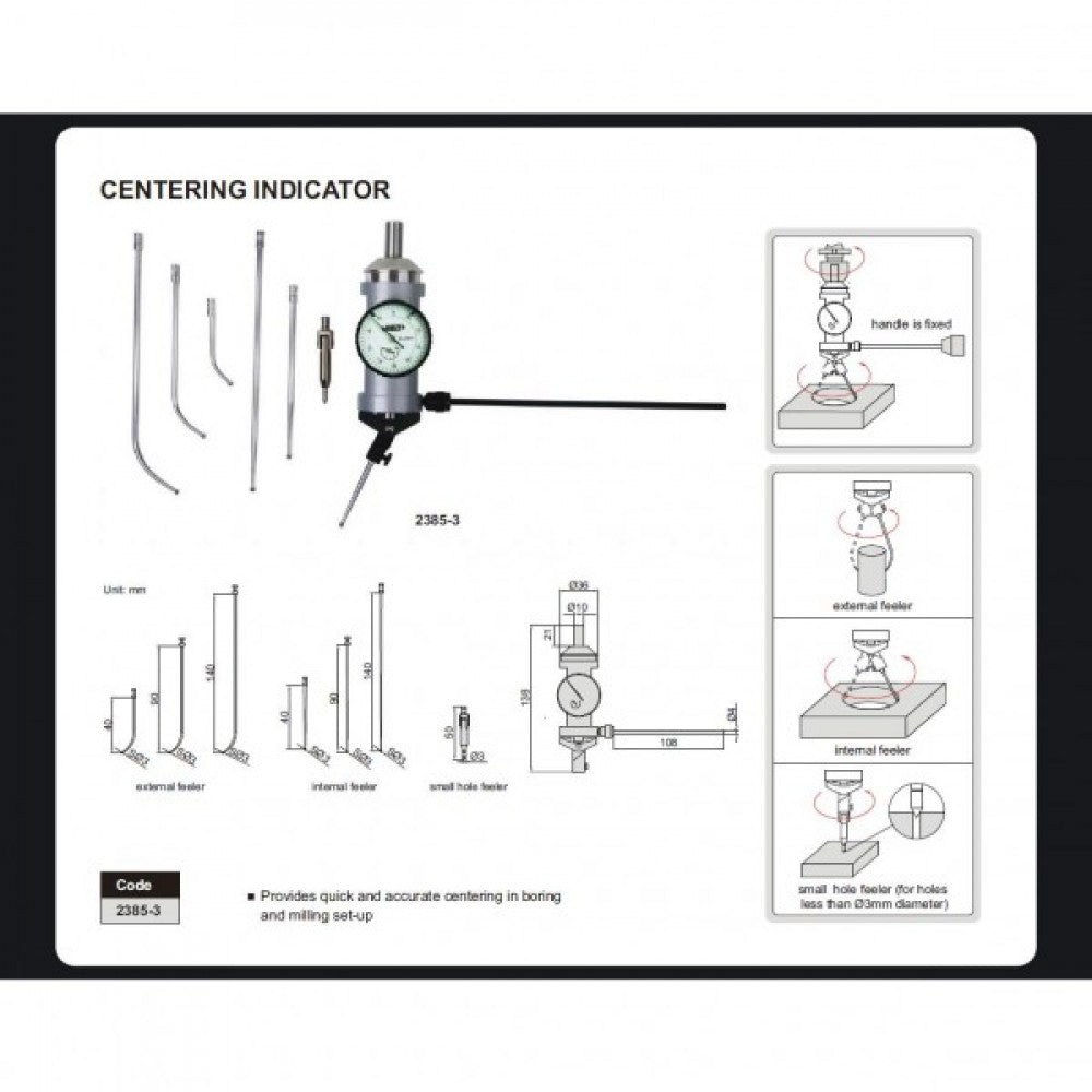 Centering Indicator 0-280mm Metric Insize 2385-3