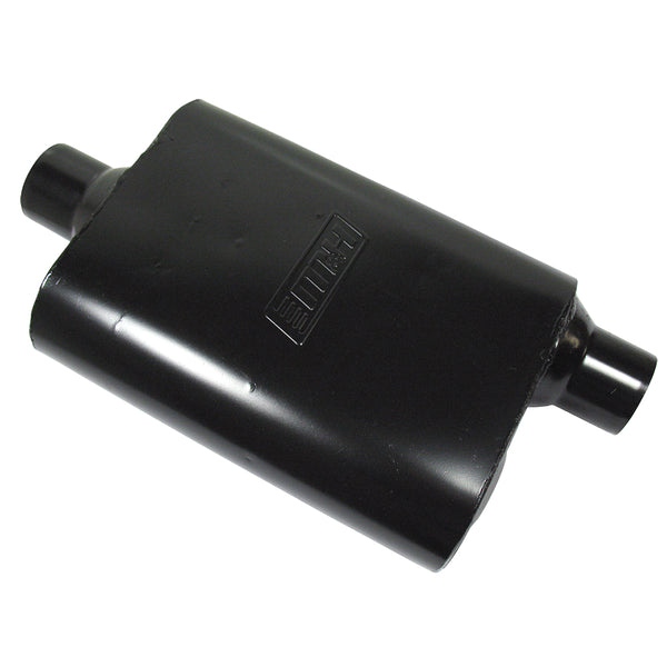 3 Chamber Exhaust Muffler 2.5" Centre In - Offset Out (Black Finish)