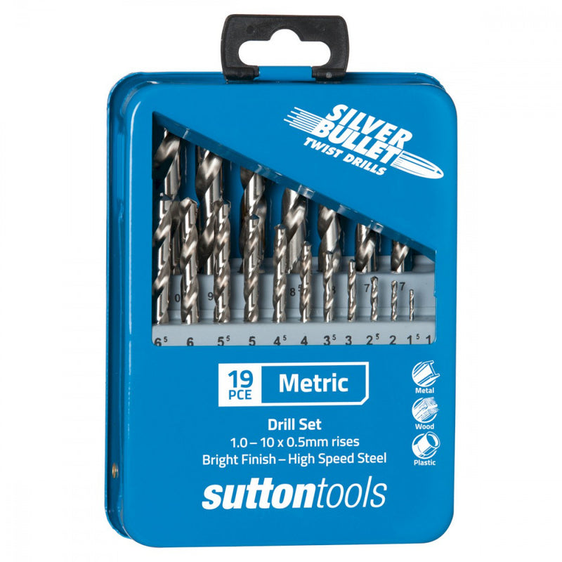 19 Piece Silver Bullet Jobber Drill Bit Set Metric