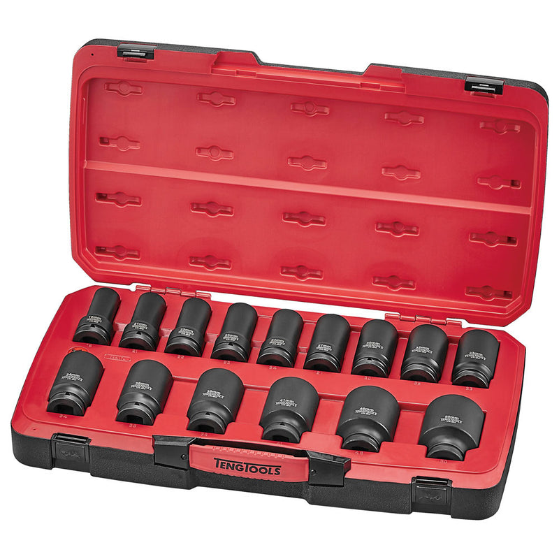 Teng 17Pc 3/4in Dr. Mm Deep Impact Socket Set 6-Pn