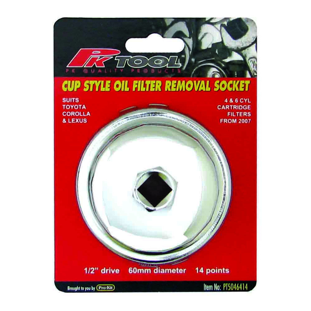 CUP STYLE OIL FILTER REMOVER - SUITS LATE COROLLA & LEXUS 4 & 6CYL 64-14F