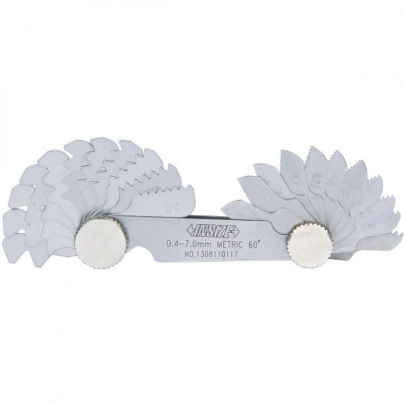 Metric Screw Pitch Gauge 0.4-7mm x 22 Pitches Insize 4820-122