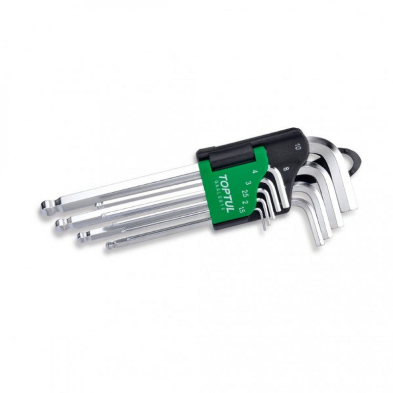 Hex Key BP Set Long 9PC Metric 1.5-10mm Toptul  GAAL0916