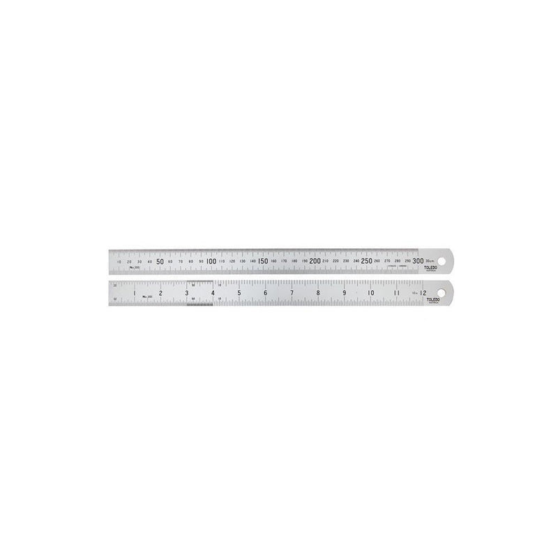 Rule 300mm/12" x 28mm Metric Imperial Double Sided Toledo 30012