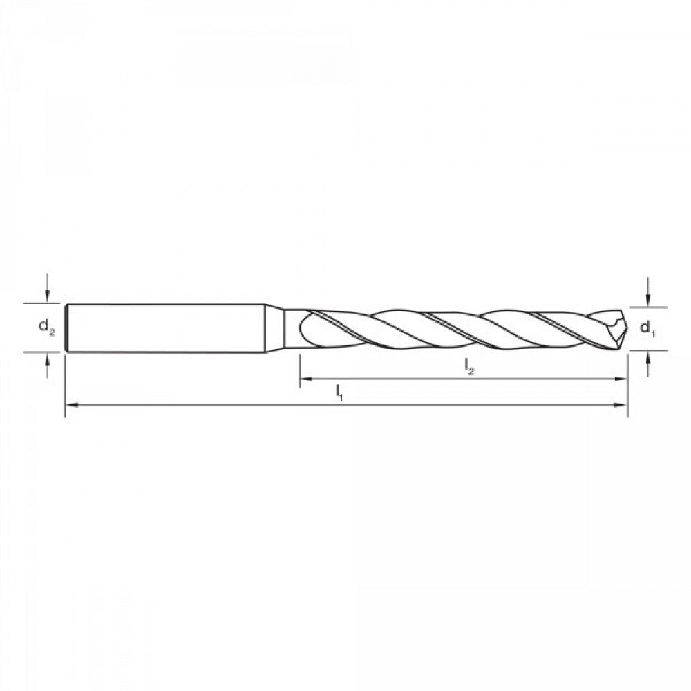 5.0mm 5xD Carbide Drill AlCrN Coated