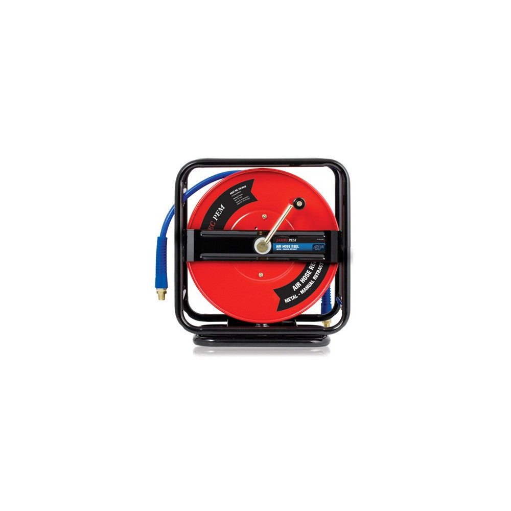 Jamec Air Hose Reel - Swivel Base - 8mm (5/16") - 40m Hose - Polyurethane