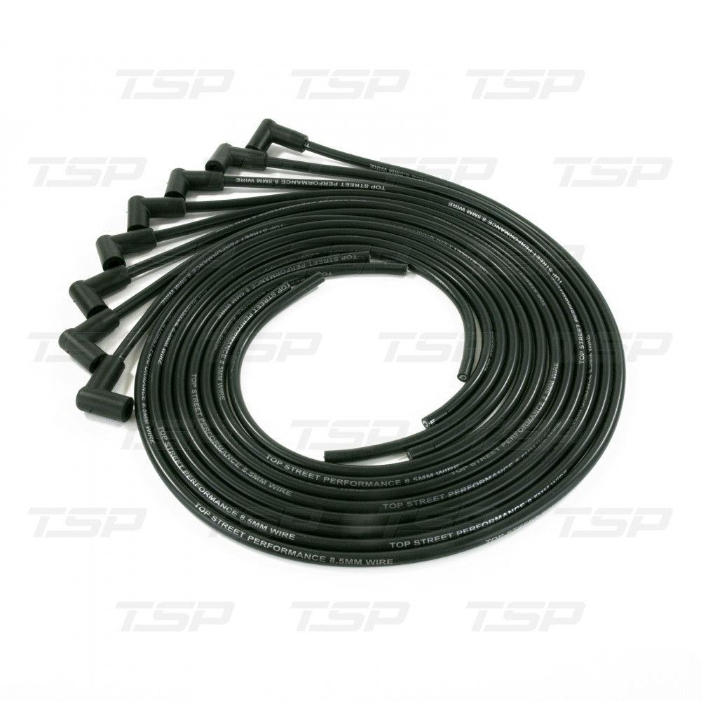 TSP 8.5mm UNIVERSAL BLACK IGNITION WIRES WITH 90° PLUG BOOTS (BLACK) #85090