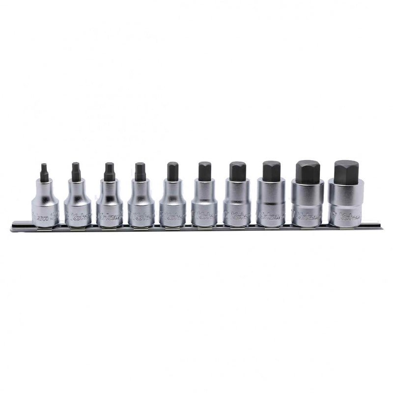 Koken 1/2" Dr Hex Socket Set On Rail 10pc (75mm)