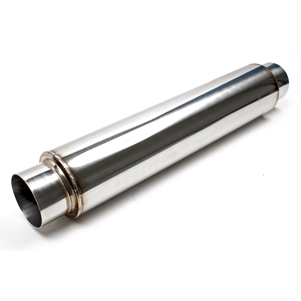 3.0" I.D Inlet/Out 18" Body Resonator Stainless Wool Packed (304 Stainless)