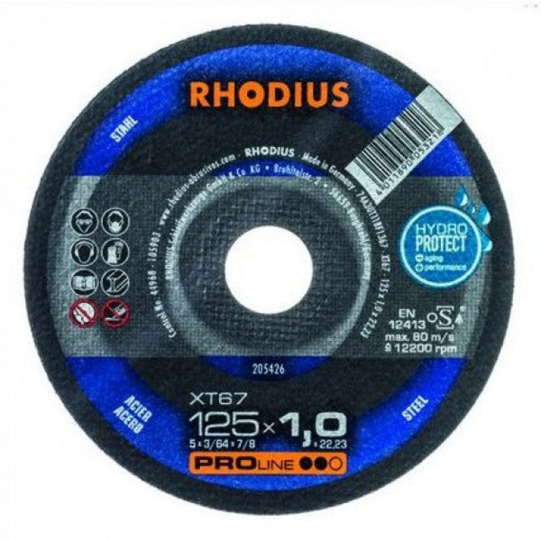 Rhodius PROline XT67 Steel 125x1.0x22 Cut Off Disc