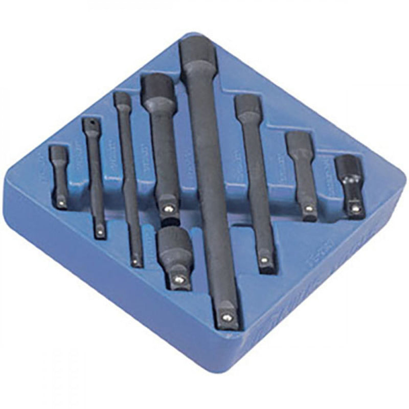 Genius 9Pc 1/4", 3/8", 1/2" Drive Impact Extension Bar Set