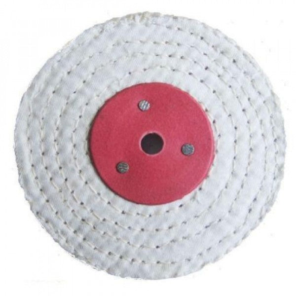 100mm 2 Section White Stitched Polishing Mop