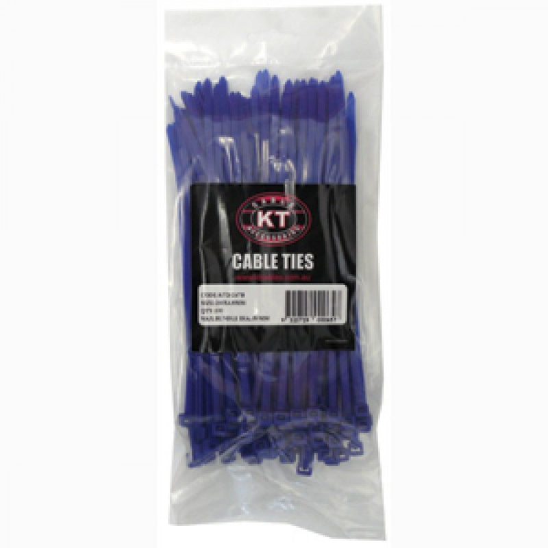 200 x 4.8mm Nylon Cable Tie - Blue - 100Pk