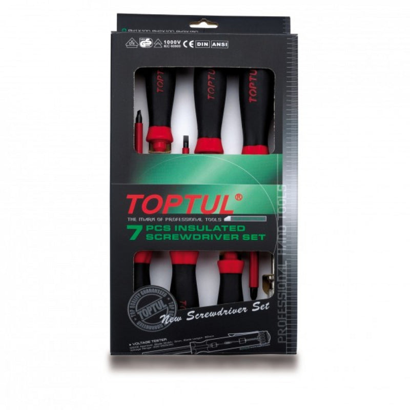 Toptul Screwdriver Set 7 Piece Flat/Phillips VDE