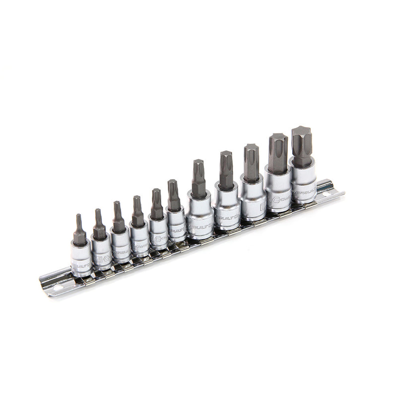 Powerbuilt 1/4" Dr 3/8" Dr 11pc Star / Torx Bit Socket Set