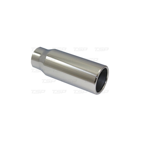 TSP 2.25" x 3" x 8" POLISHED STAINLESS STEEL EXHAUST TIP WITH STRAIGHT EDGE