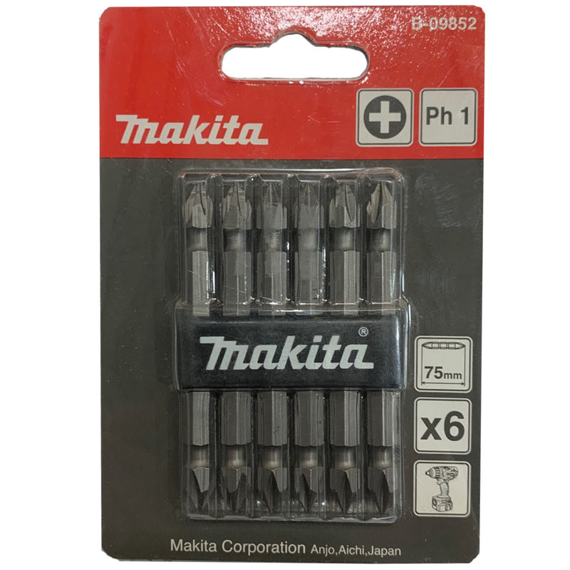 PH1x75mm Double Ended Screwdriver Bit 6pc/set