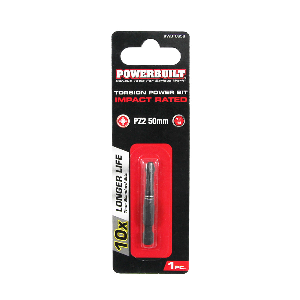 Powerbuilt 1/4" Torsion Impact Power Bit - Phillips #2 - 100mm