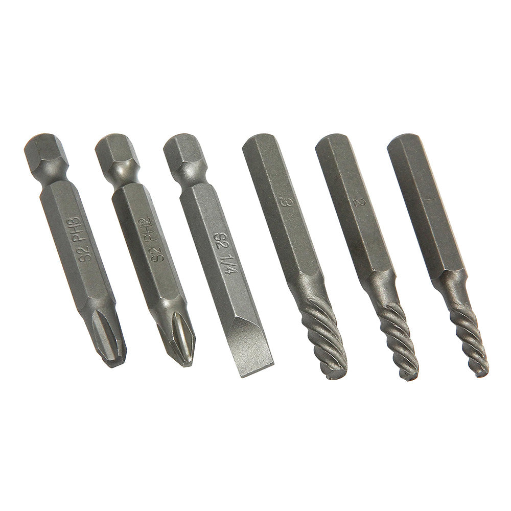 Powerbuilt 7Pc Mini Impact Driver & Screw Extractor Set