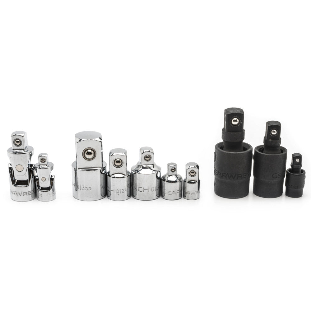 GEARWRENCH 10Pc 1/4in., 3/8in. & 1/2in. Drive Universal Joint & Adapter Set