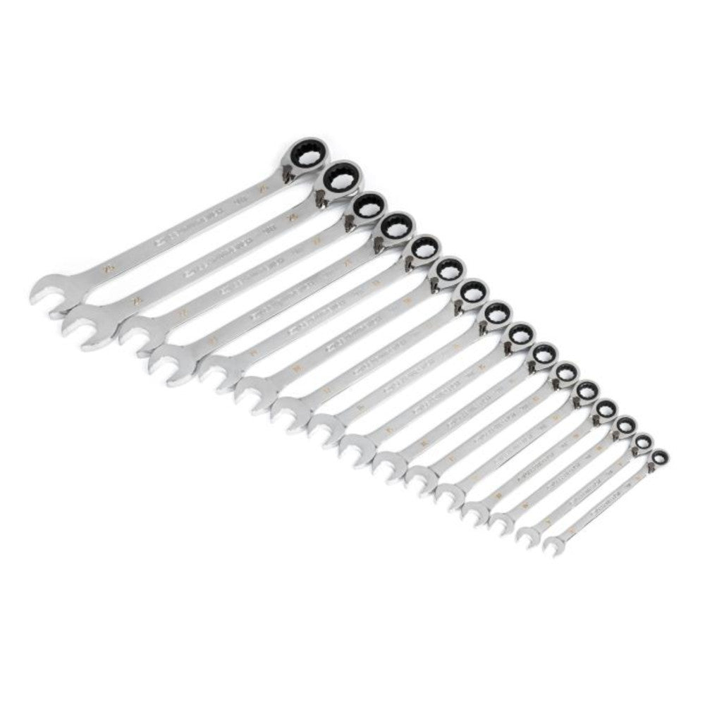 GEARWRENCH 16 PC 90-Tooth 12 Point Metric Reversible Ratcheting Wrench Set