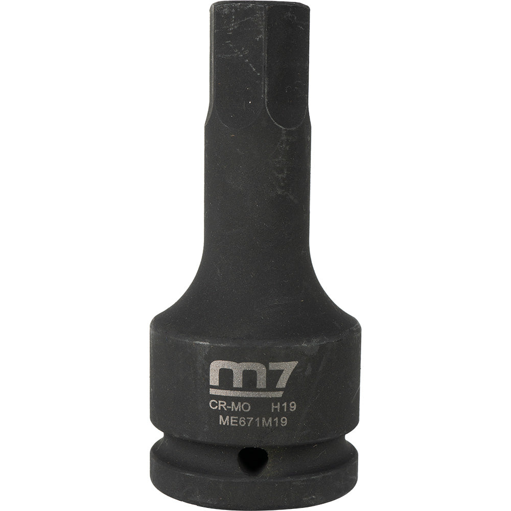 M7 Impact In Hex Socket, 3/4in Drive, 19mm