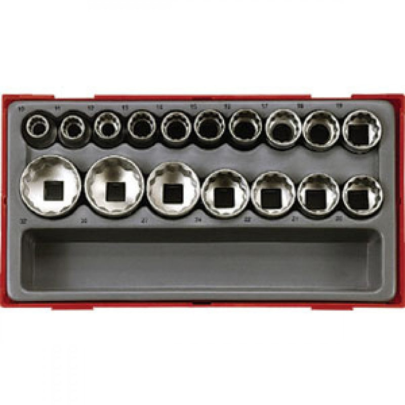 Teng 17Pc 1/2in Dr. Socket Set 10-32mm - Tc-Tray