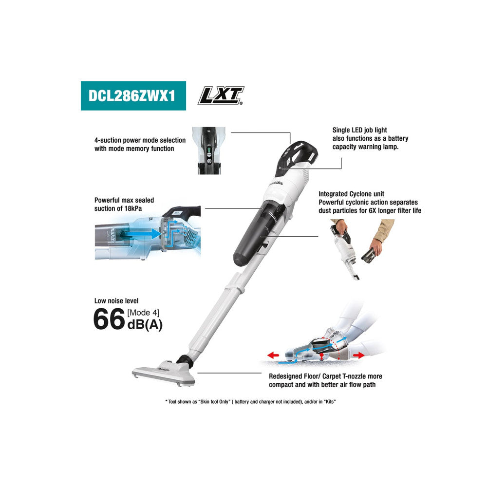 Makita 18V LXT Brushless Cyclone Stick Vacuum (TOOL ONLY)