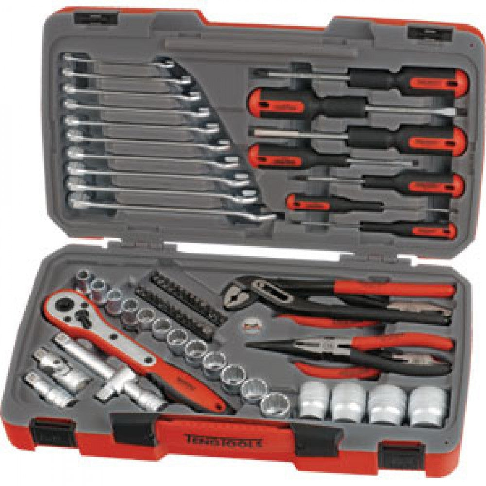 Teng 68Pc 1/2in Dr. Metric Socket & Tool Set 12Pnt