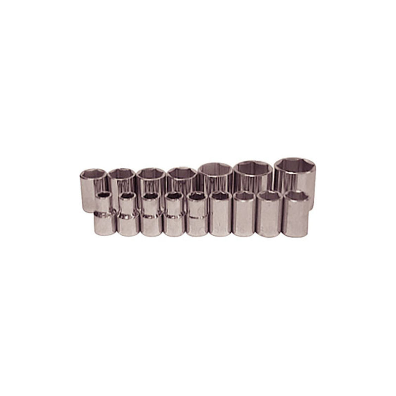 T&E Tools 16Pc 1/2" Dr. Metric 6Pt Sockets