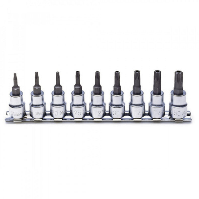 Koken 3/8" Dr Security Torx Socket Set On Rail 9pc