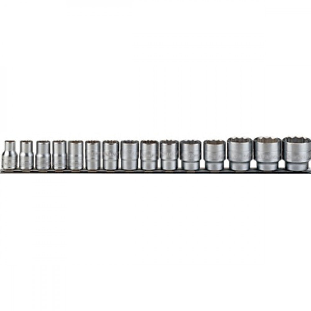 Teng 15Pc 1/2in Dr. Mm Socket Set 10-32mm 12Pnt