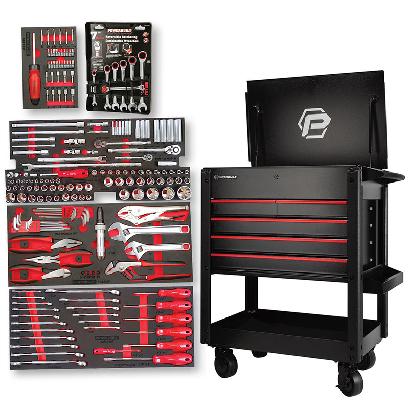 Powerbuilt 196pc Service Cart & Tools Kit