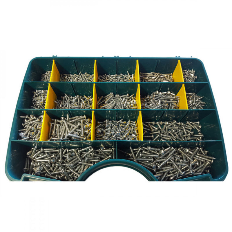 Self Tapping Screws Pan Pozi Silver Zinc Kit 1600pc