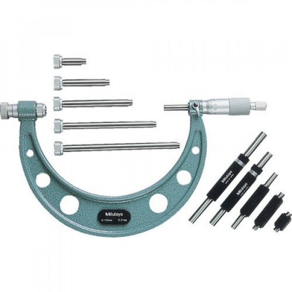 Mitutoyo Outside Micrometer 0-100mm x 0.01mm With Interchangeable Anvils