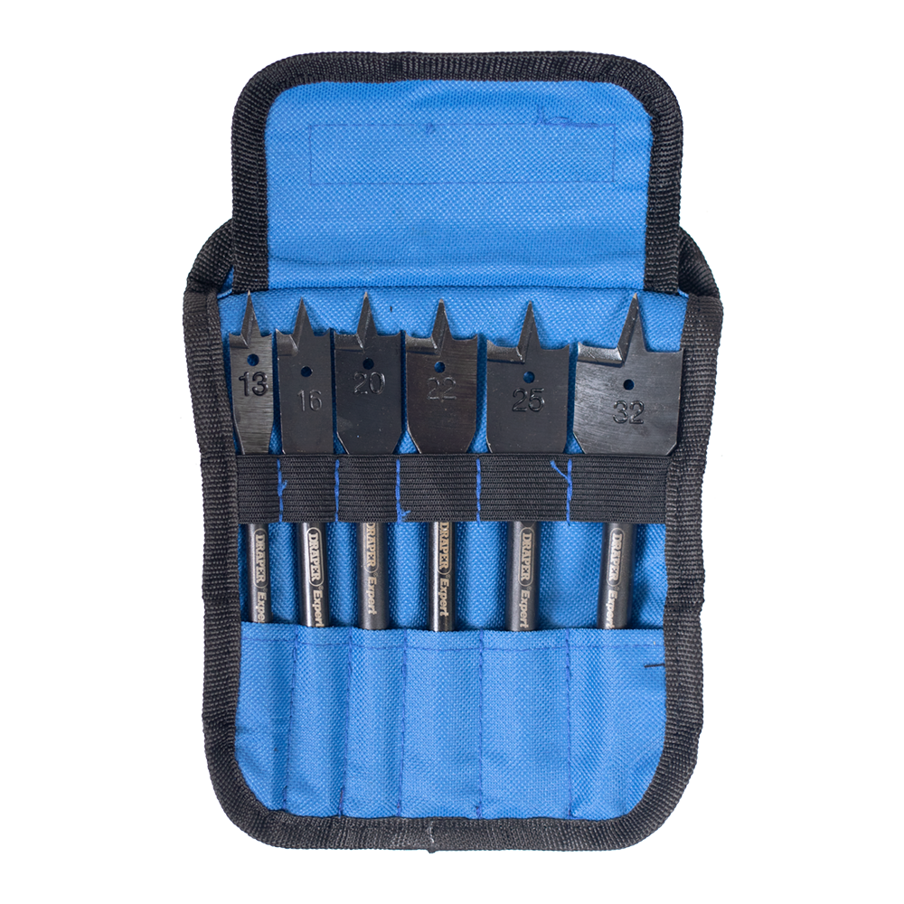 Flat Wood Bit Set 6 Piece - 13,16,20,22,25,32mm