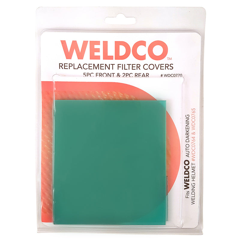 Weldco 7Pk Welding Helmet Spare Filter Covers 5X Front 2X Rear Ex WDC764/65