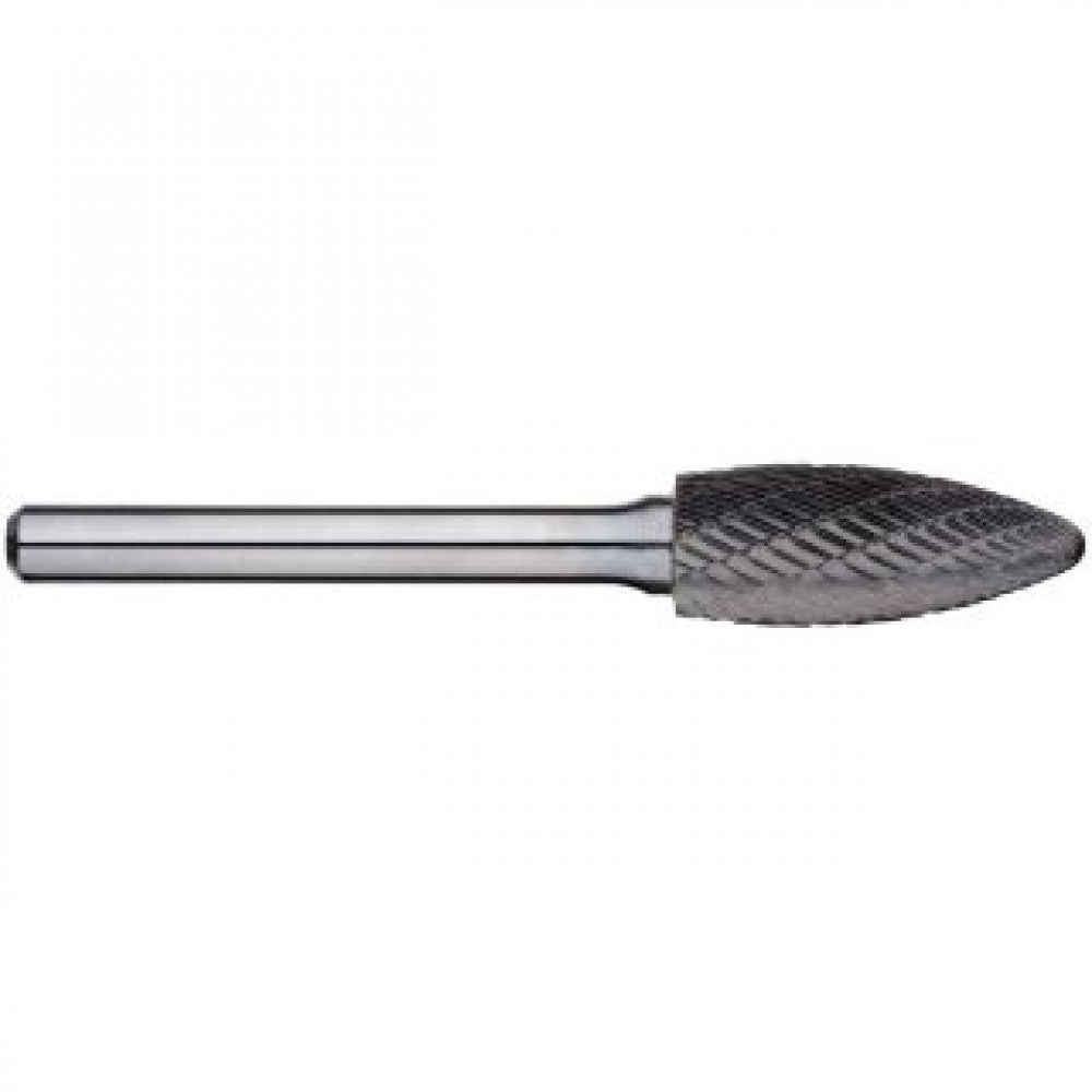 SH6M Carbide Burr Flame Shape Double Cut 16x36x80mm With 6mm Shank