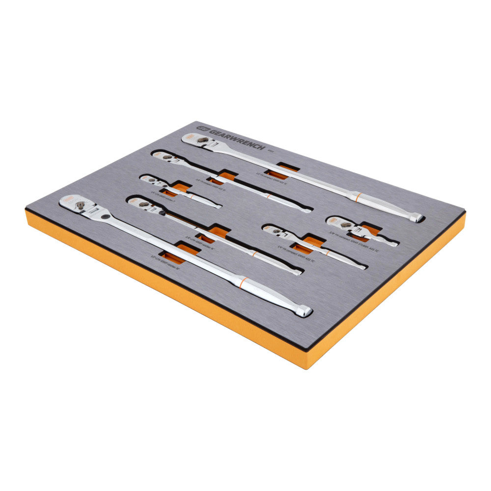 GEARWRENCH 7Pc 1/4, 3/8 & 1/2 in. Drive 120XP Ratchet Handle Set In EVA Tray